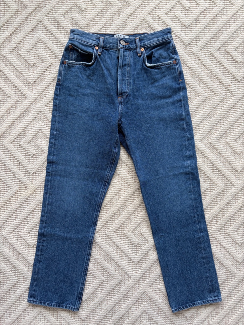 Agolde Indigo Straight Jeans, size 25